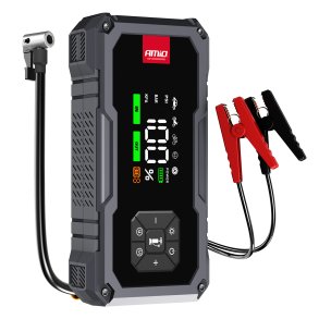 Bærbar 4i1 Starthjælp/LED/Kompressor/Powerbank 12V 7,2Ah 600A PRO AMIO-04674