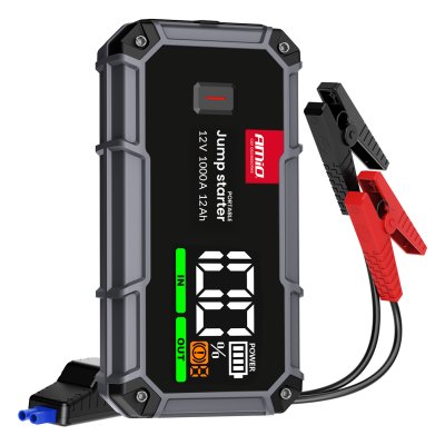 Bærbar 3i1 Starthjælp/LED/Powerbank 12V 12Ah 1000A PRO AMIO-04676