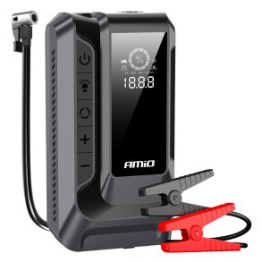 Bærbar 4i1 Start Booster/LED/Luftkompressor/Powerbank 12V 12Ah 1600A AMIO-04677