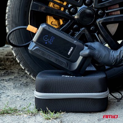 Bærbar 4i1 Start Booster/LED/Luftkompressor/Powerbank 12V 12Ah 1600A AMIO-04677