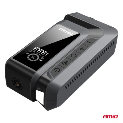 Bærbar 4i1 Start Booster/LED/Luftkompressor/Powerbank 12V 12Ah 1600A AMIO-04677