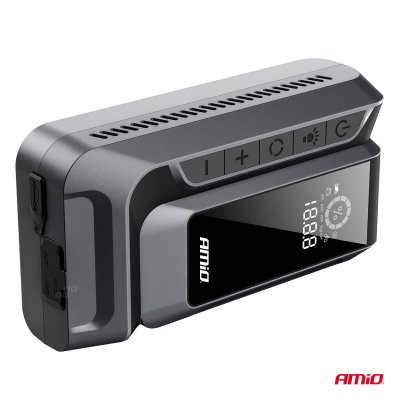 Bærbar 4i1 Start Booster/LED/Luftkompressor/Powerbank 12V 12Ah 1600A AMIO-04677