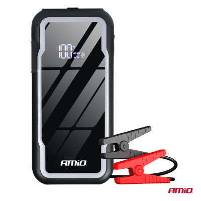 Bærbar 3i1 Starthjælp/LED/Powerbank 12V 12Ah 1600A AMIO-04678