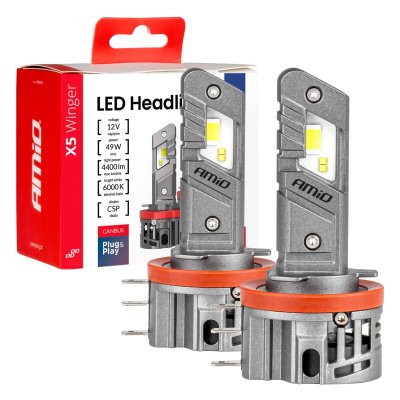 LED Hovedlygter X5-serie WINGER H15 49W 6000K CANBUS AMIO-04685