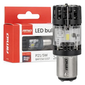 LED pære LumiTec BAY15D P21/5W 12V FULL CANBUS hvid 1 stk AMIO-04689