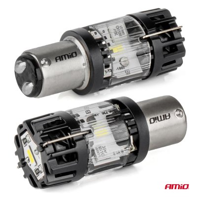 LED pære LumiTec BAY15D P21/5W 12V FULL CANBUS hvid 1 stk AMIO-04689