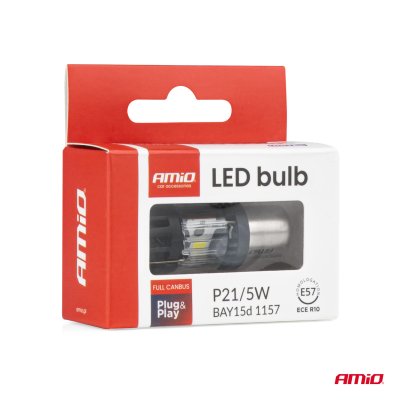 LED pære LumiTec BAY15D P21/5W 12V FULL CANBUS hvid 1 stk AMIO-04689