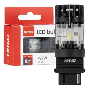 LED-pære LumiTec 3156 P27W 12V FULL CANBUS hvid 1 stk AMIO-04690