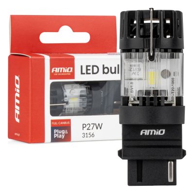 LED-pære LumiTec 3156 P27W 12V FULL CANBUS hvid 1 stk AMIO-04690