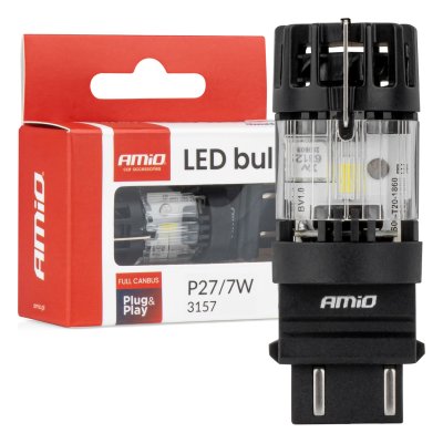 LED pære LumiTec 3157 P27/7W 12V FULL CANBUS hvid 1 stk AMIO-04691