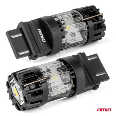 LED pære LumiTec 3157 P27/7W 12V FULL CANBUS hvid 1 stk AMIO-04691