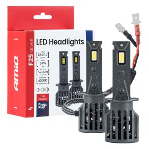 LED-forlygter Serie F25 SILVER FULL CANBUS H1 54W 12V 24V AMIO-04701
