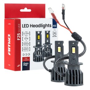 LED Forlygter Serie F25 SILVER FULL CANBUS H3 52W 12V 24V AMIO-04702