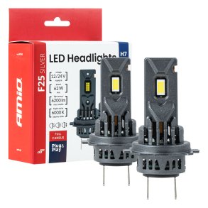 LED Forlygter Serie F25 SILVER FULL CANBUS H7/H18 62W 12V 24V AMIO-04704