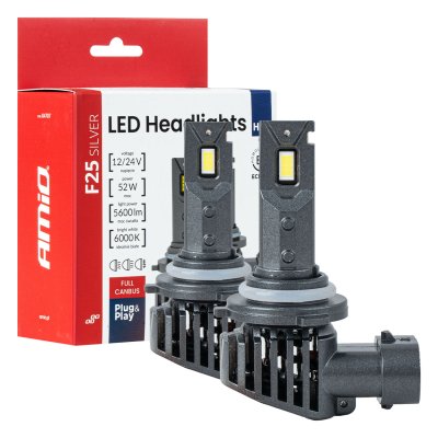 LED Forlygter Serie F25 SILVER FULL CANBUS HB4 9006 52W 12V 24V AMIO-04707