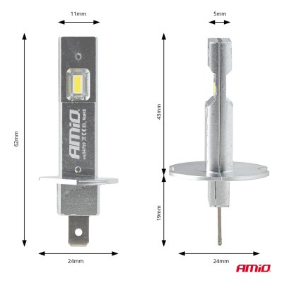 LED Forlygter Serie H25 CANBUS H1 12V 20W AMIO-04709
