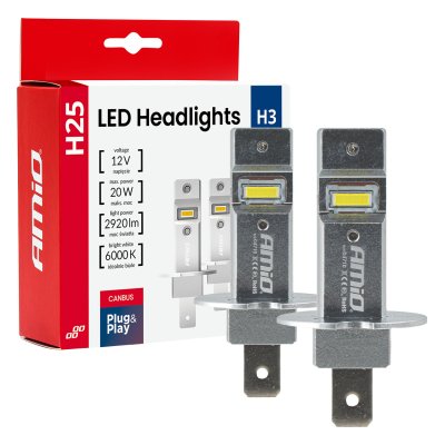 LED Hovedlys Serie H25 CANBUS H3 12V 20W AMIO-04710