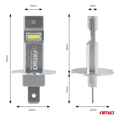 LED Hovedlys Serie H25 CANBUS H3 12V 20W AMIO-04710