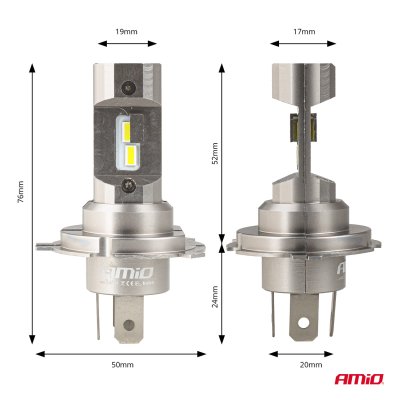 LED-forlygter Serie H25 CANBUS H4 H19 12V 36W AMIO-04711