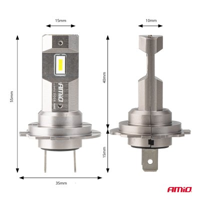 LED Forlygter Serie H25 CANBUS H7 H18 12V 30W AMIO-04712