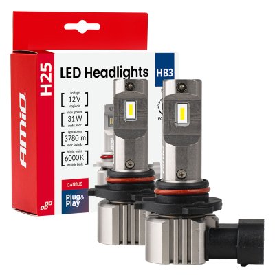 LED-forlygter Serie H25 CANBUS HB3 9005 12V 31W AMIO-04714