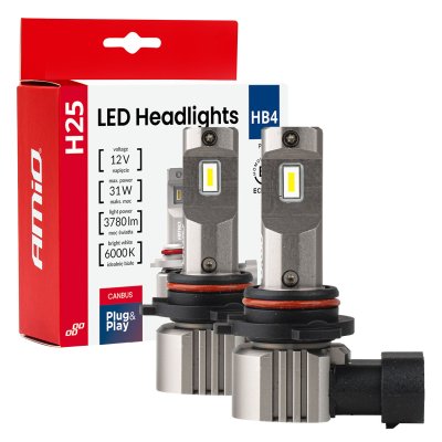 LED Forlygter Serie H25 CANBUS HB4 9006 12V 31W AMIO-04715