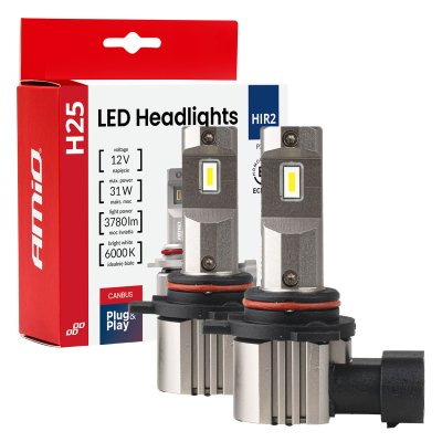 LED Hovedlygter Serie H25 CANBUS HIR2 9012 12V 31W AMIO-04716