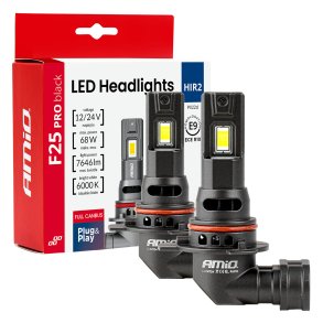 LED-forlygter Serie F25 PRO BLACK FULL CANBUS HIR2 68W 12V 24V AMIO-04724