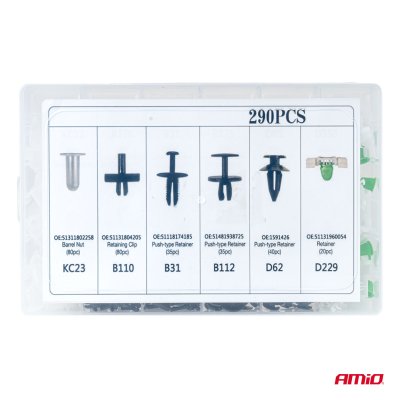 Karbodies klips sæt 290 stk. AMIO-04742