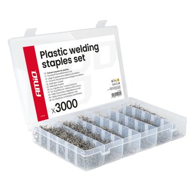 Sæt med plast svejseklammer 3000 stk. AMIO-04743