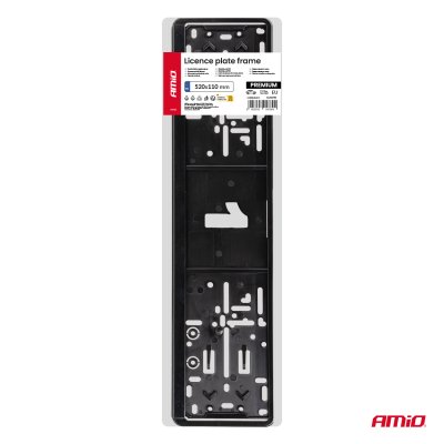 Nummerplade Ramme - SORT PREMIUM UE/DE AMIO-04780