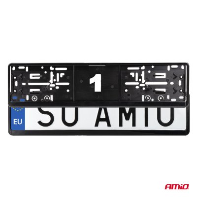 Nummerplade Ramme - SORT PREMIUM UE/DE AMIO-04780