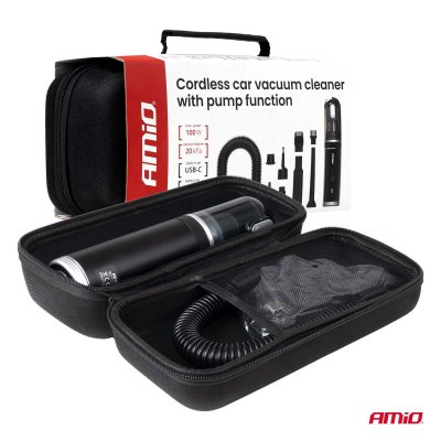 Trådløs børsteløs bilstøvsuger med pumpefunktion 100W 20kPa USB-C AMIO-04785
