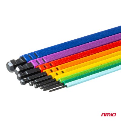 Imbus hex-nøgler med bits sæt 18 stk CRV AMIO-04787