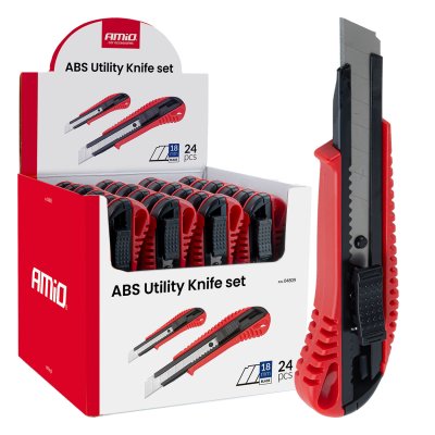 ABS Utility Knife sæt 100x18x0,5mm 24szt. kasse AMIO-04809