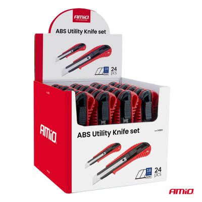 ABS Utility Knife sæt 100x18x0,5mm 24szt. kasse AMIO-04809