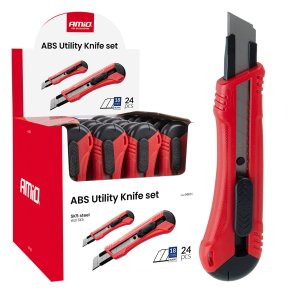 ABS Utility Knife sæt 100x18x0,5mm 24 stk. Box AMIO-04811