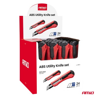 ABS Utility Knife sæt 100x18x0,5mm 24 stk. Box AMIO-04811