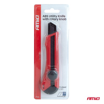 ABS Utility Knife med drejeknap 100x18x0,5mm AMIO-04813