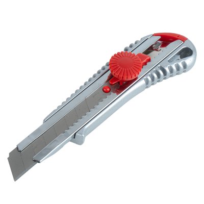 Aluminium Utility Knife med drejeknap 100x18x0,5mm AMIO-04815