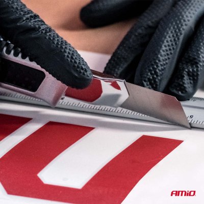 Aluminium Utility Knife med drejeknap 100x18x0,5mm AMIO-04815