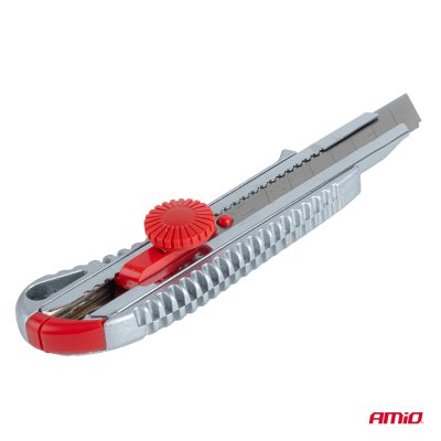 Aluminium Utility Knife med drejeknap 100x18x0,5mm AMIO-04815