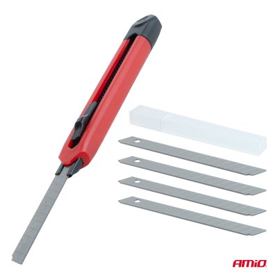 ABS universalkniv og blad sæt 80x9x0,4mm 1+5 AMIO-04818