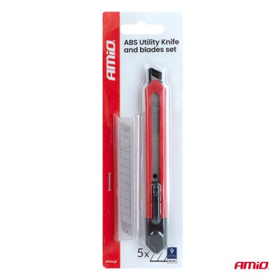 ABS universalkniv og blad sæt 80x9x0,4mm 1+5 AMIO-04818