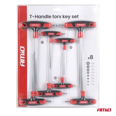 T-håndtag Torx nøglesæt 8 dele AMIO-04827