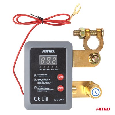 Fjernbetjent batteriforbindelsesswitch 12V 240A (BATT) AMIO-04832