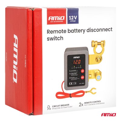 Fjernbetjent batteriforbindelsesswitch 12V 240A (BATT) AMIO-04832