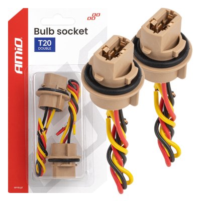 Pære sokkel T20 LED 12V W21/5W WY21/5W W3x16q 7443 2szt. AMIO-04834