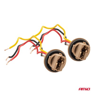 Pære sokkel T20 LED 12V W21/5W WY21/5W W3x16q 7443 2szt. AMIO-04834