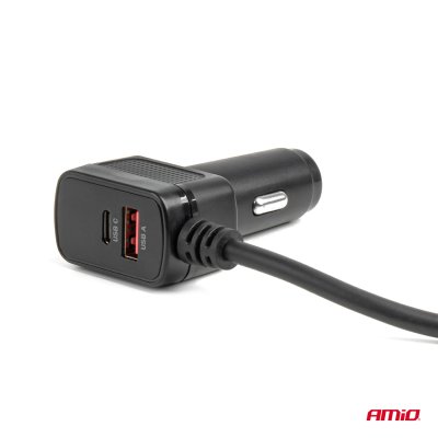 Forlængerstik med oplader 4xUSB-A QC3.0 PD 3.0 180 W AMIO-04835